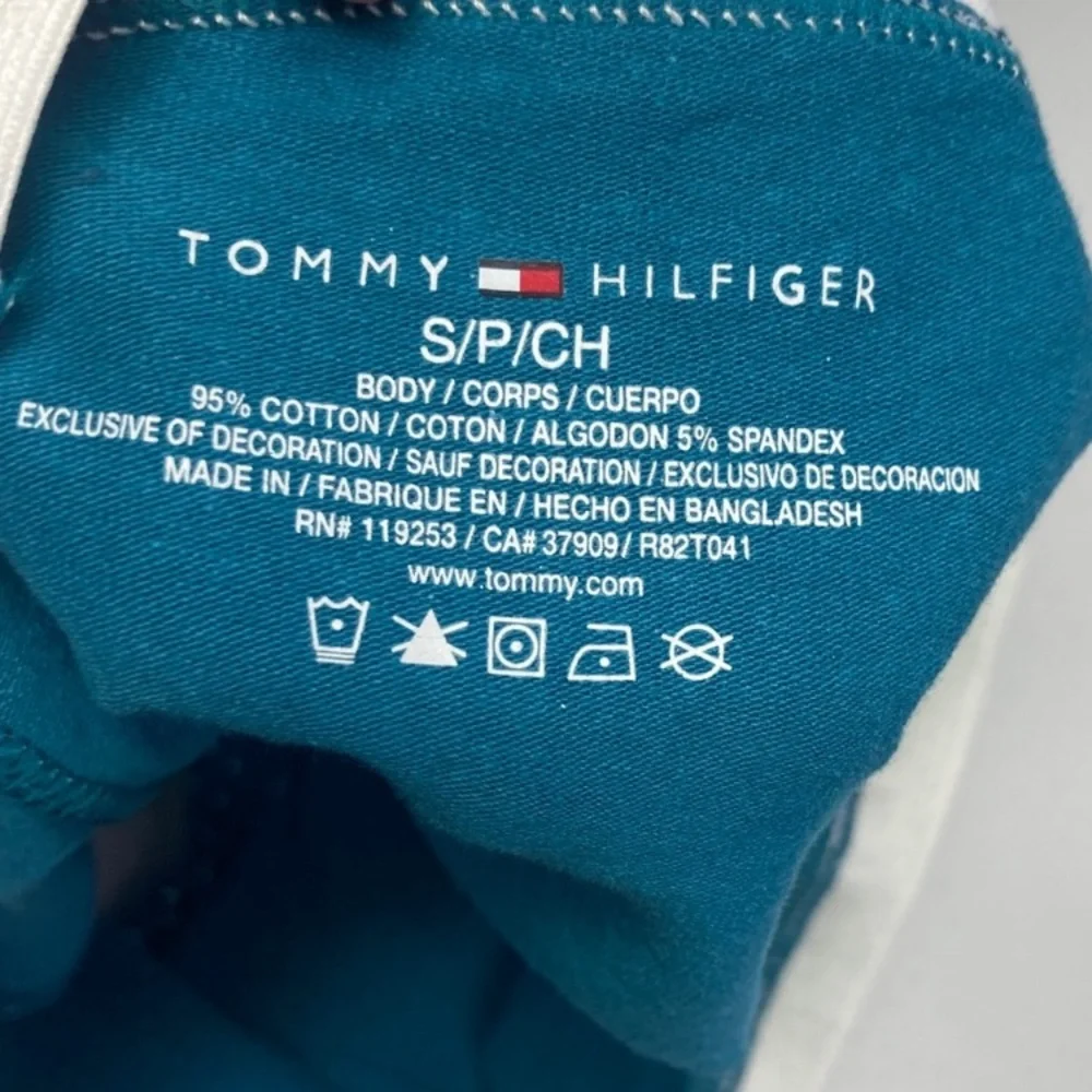 3/$18 Tommy Hilfiger teal polka dot boyshort panty with logo waistband size S - Picture 10 of 17